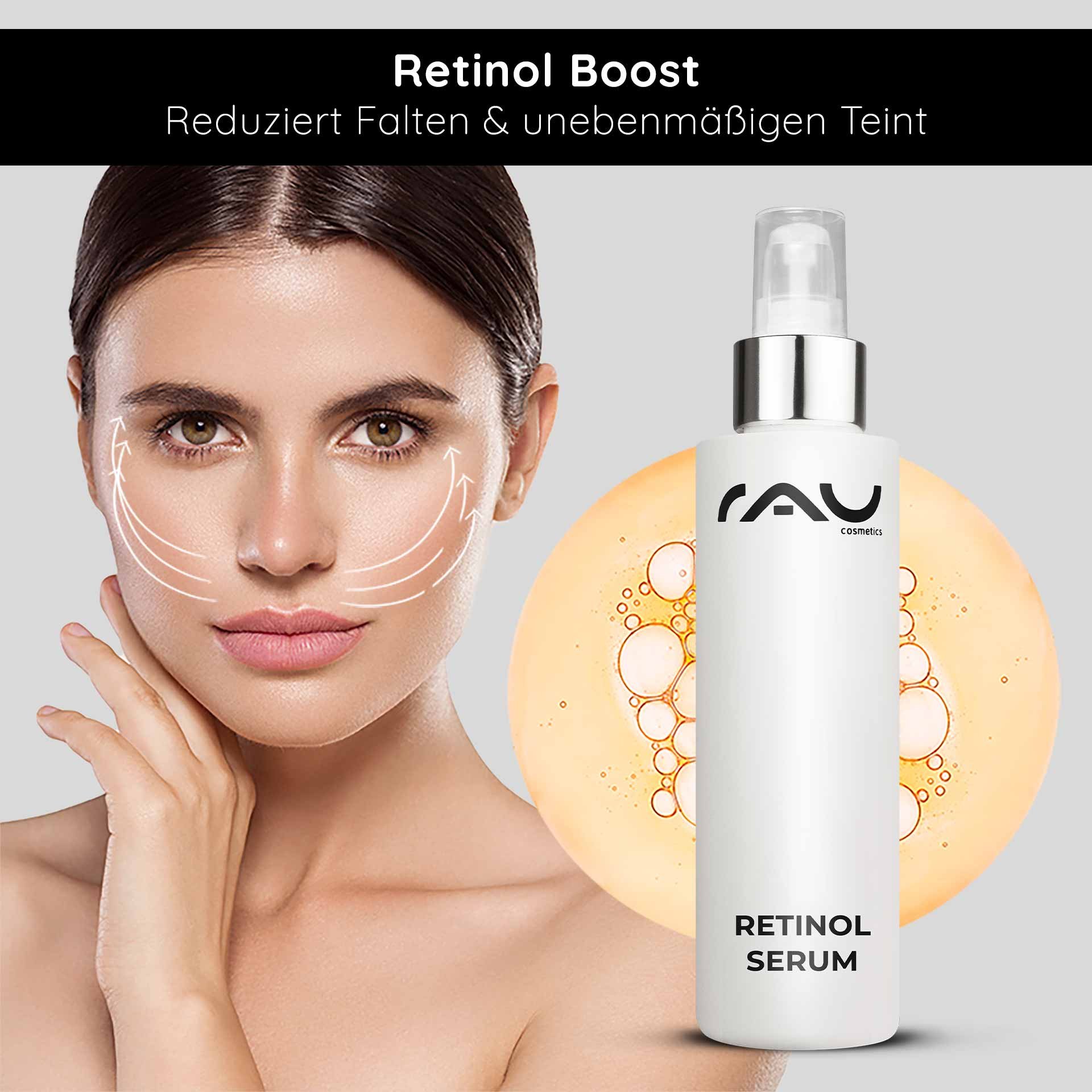 Réduction des rides : Le Retinol Serum aide à atténuer les ridules et assure un grain de peau plus régulier.