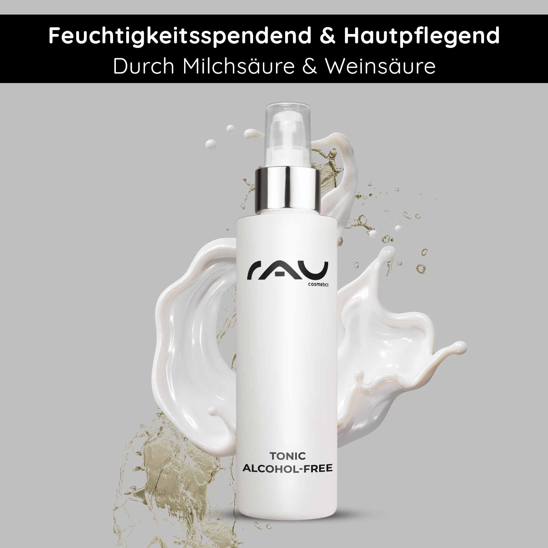 Vorher-Nachher Illustration: Porenverfeinerung und ausgeglichener pH-Wert durch RAU Tonic