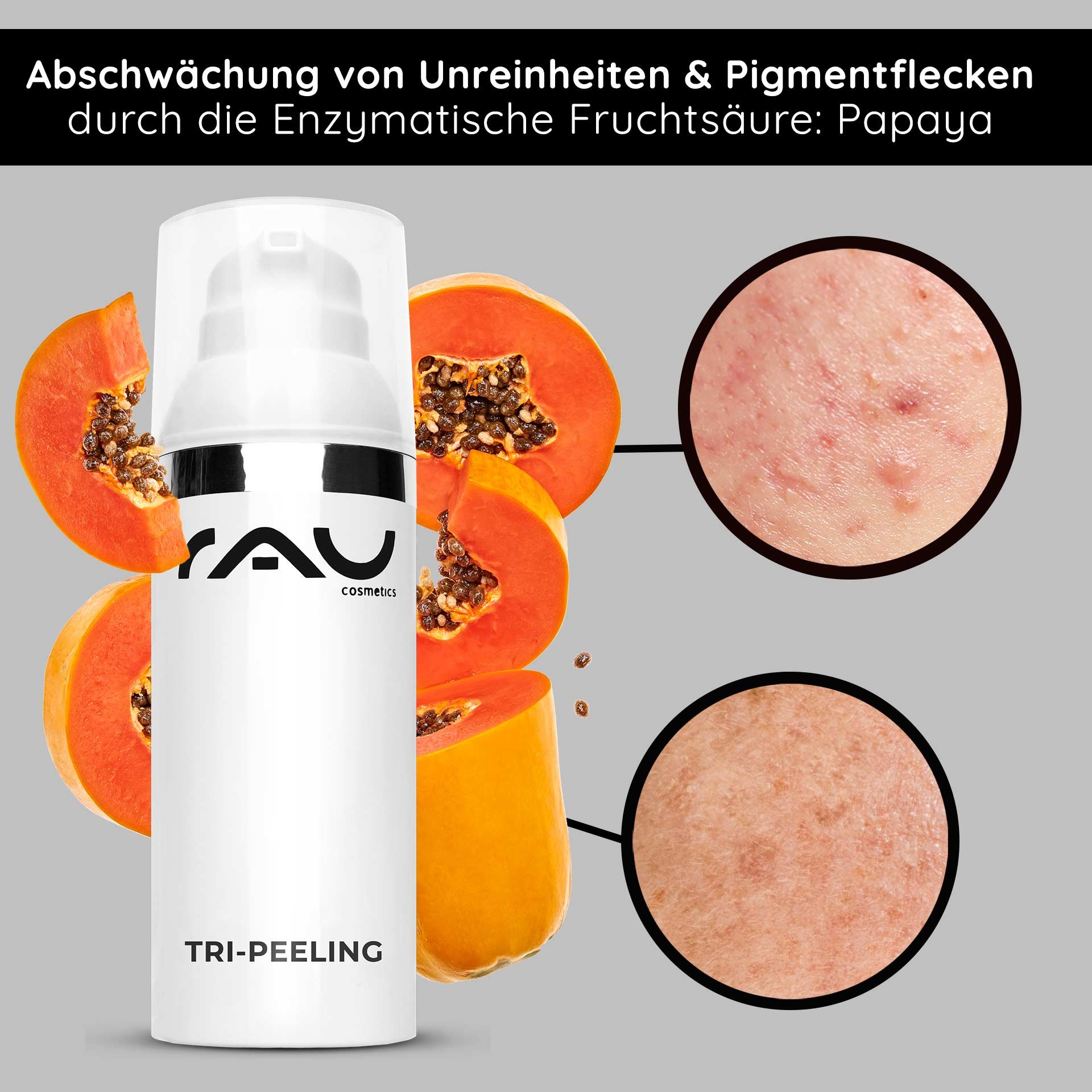 Rückseite der Flasche mit Anwendungshinweisen, Inhaltsstoffen, Barcode und Symbol für vegane Kosmetik.