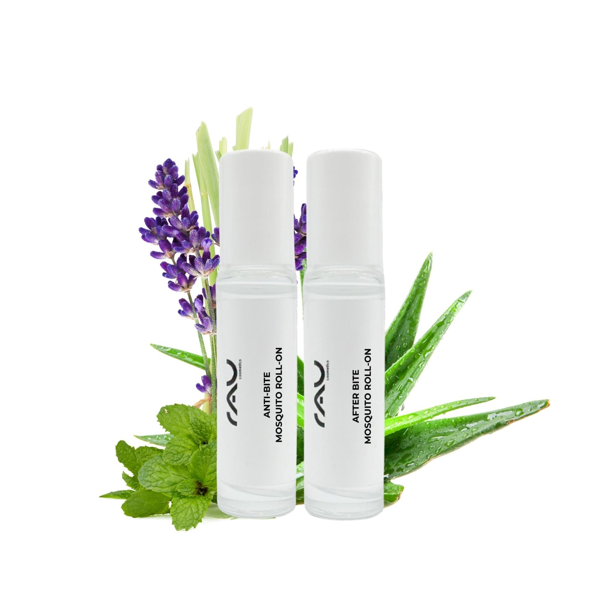 RAU Mosquito Set — Lavender blossoms and natural extracts for gentle insect protection.
