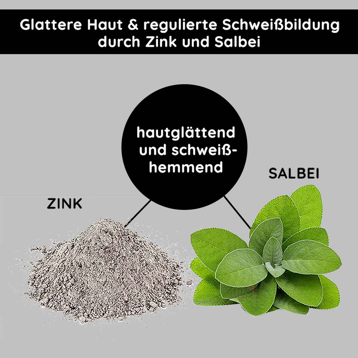 Mineral Mask 200 ml Mattifying Face Mask Glattere Haut und regulierte Schweißbildung durch Zink und Salbei, mit Text "hautglättend und schweißhemmend".