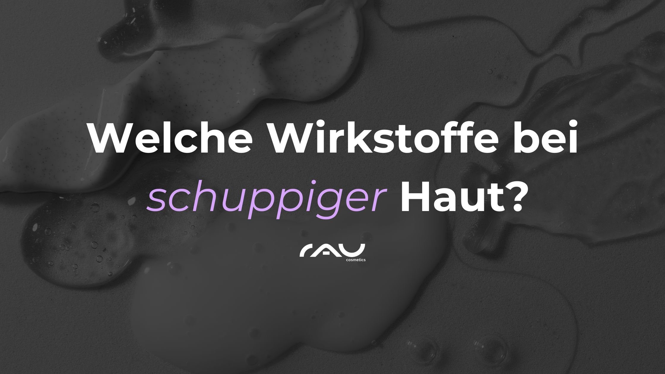 Nahaufnahme von Haut mit Unterlagerungen und Text "Sollten Unterlagerungen ausgedrückt werden?" von RAU Cosmetics, thematisiert Hautpflege und Risiken des Ausdrückens.
