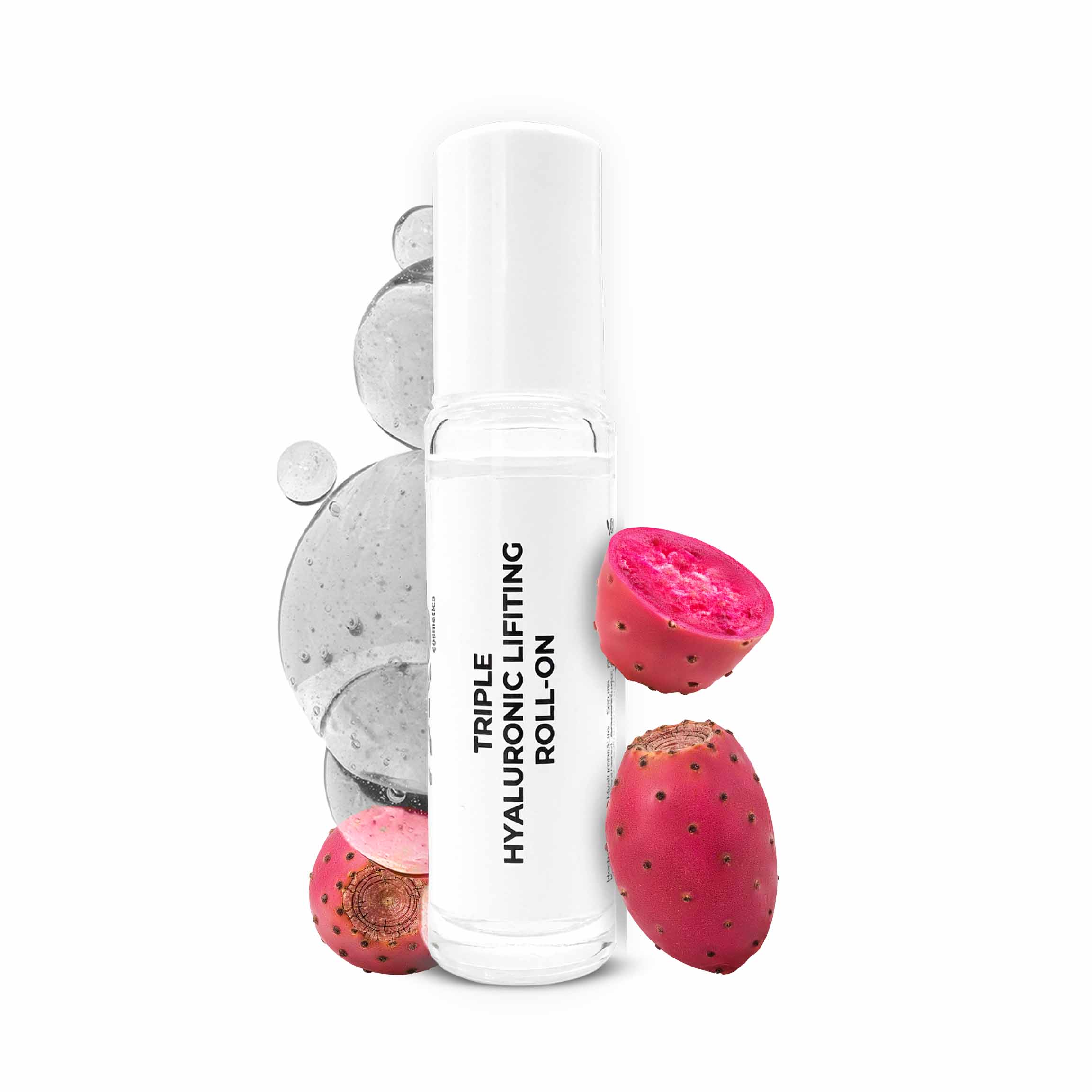 Triple Hyaluronic Serum Roll-On 10 ml mit 3-fach Hyaluronsäuren Dreifach-Hyaluron-Lifting-Roll-On-Serum mit Kaktusfruchtextrakt und Hyaluronsäure, entwickelt für tiefe Feuchtigkeitsversorgung und Anti-Aging-Vorteile.
