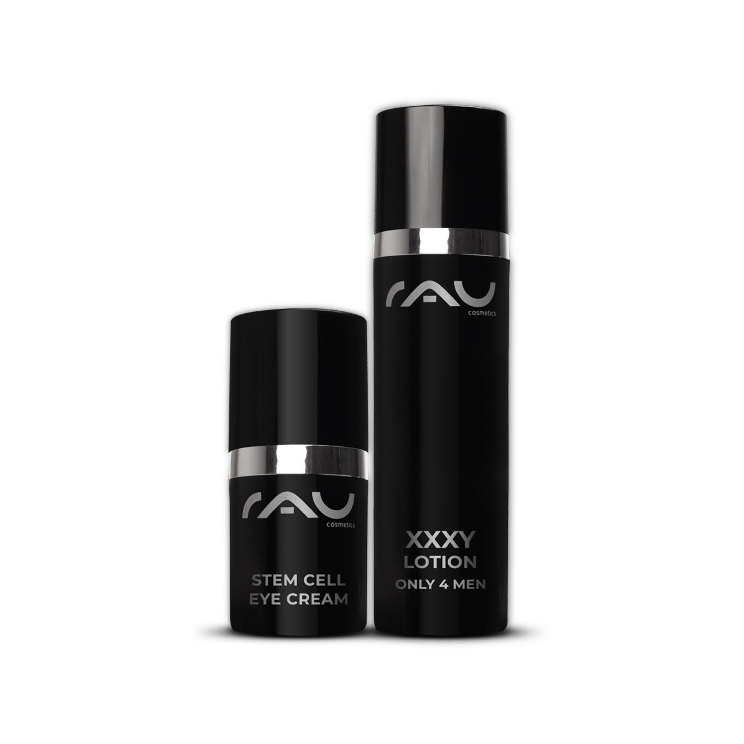 Magnesium Active Body Oil, XXXY Lotion et Stem Cell Eye Cream de RAU Cosmetics présentent les produits de soin essentiels pour hommes pour la régénération, l'hydratation et l'anti-âge.
